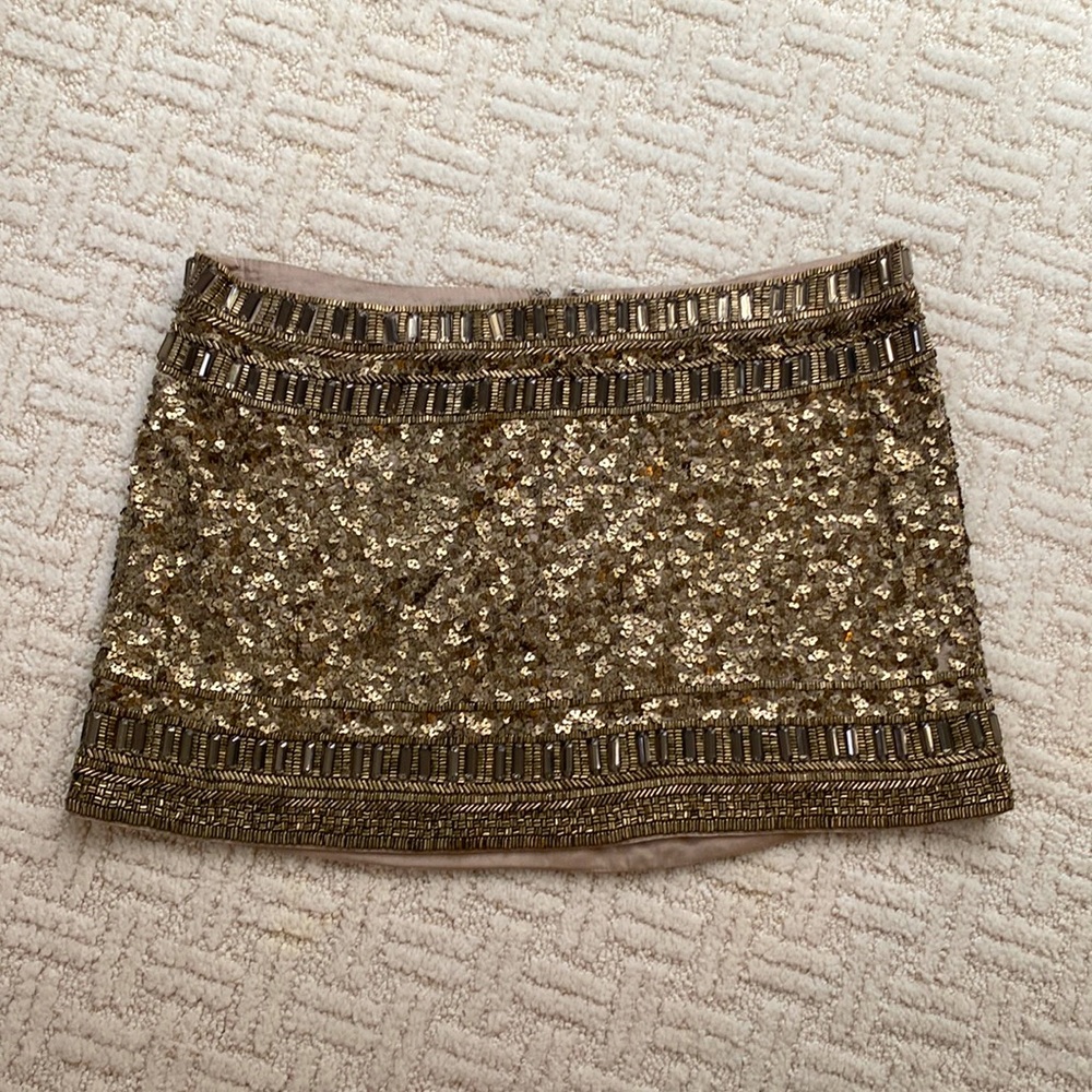 All Saints sequin beaded mini skirt